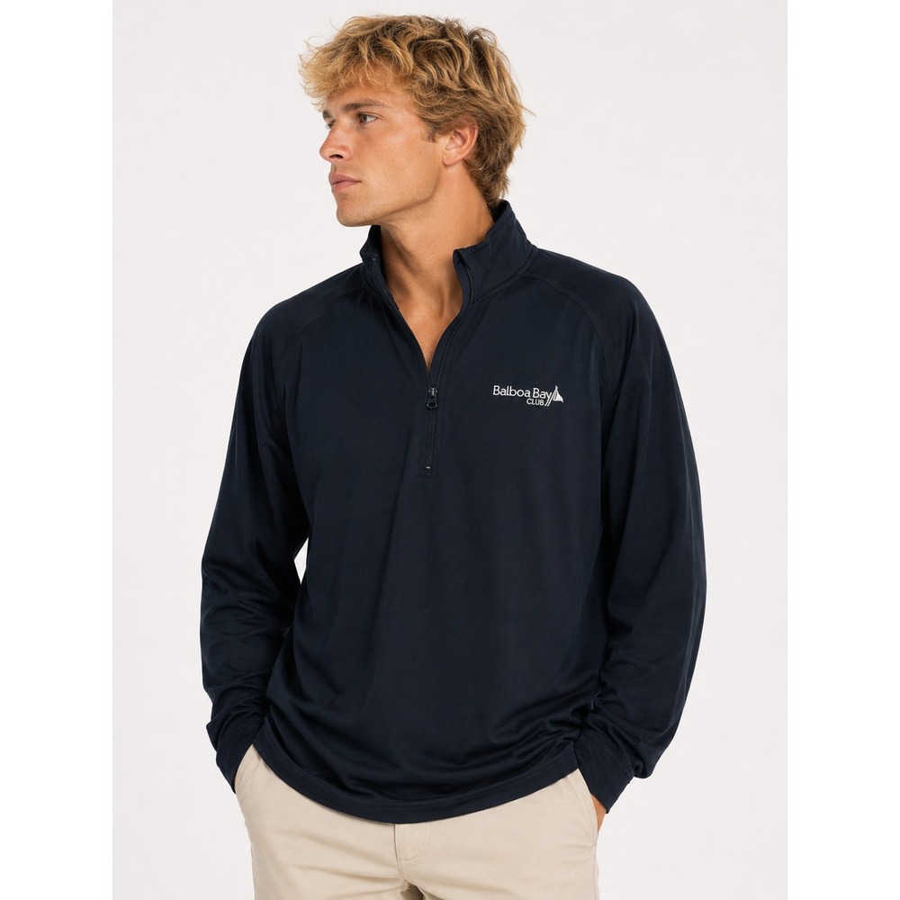 Balboa Bay Club Womens Black Quarter Zip Performance Pullover Top | Size Large